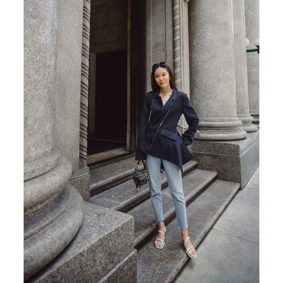 MONSE NAVY BLUE DECONSTRUCTED SLASHED JACKET BLAZER 4 NWOT - Picture 10 of 16